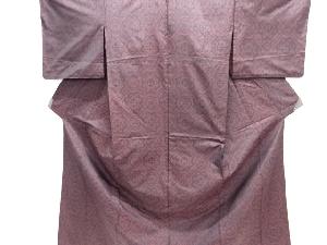 抽象菱に花模様織出し本場泥大島紬単衣着物